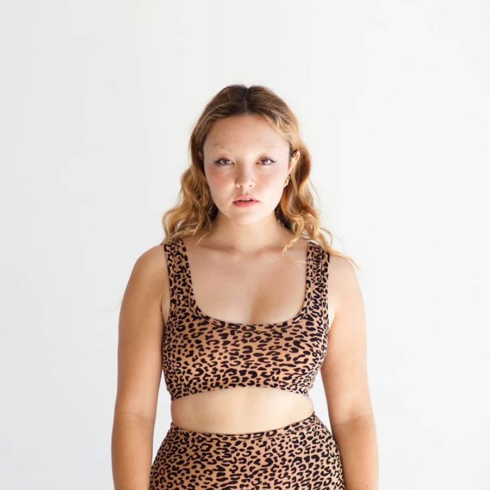 Wide Strap Bra in Leopard